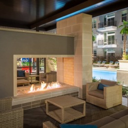 a fire pit lounge area